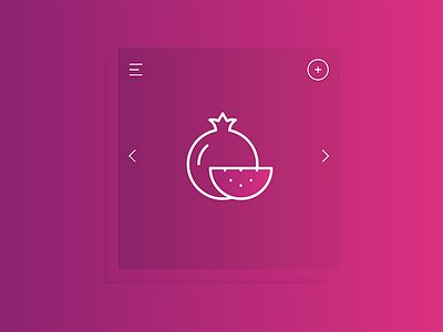 Magenta pomegranate icon add to cart food icons fruit icons icon line icon magenta options pomegranate purple gradient shadow effect