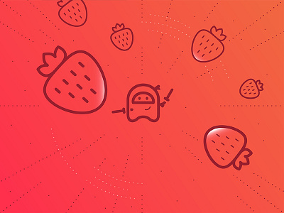 Strawberry ninja! berry food icons healthy foods icon illustration minimal motion ninja illustration outline red strawberry strawberry outline icon