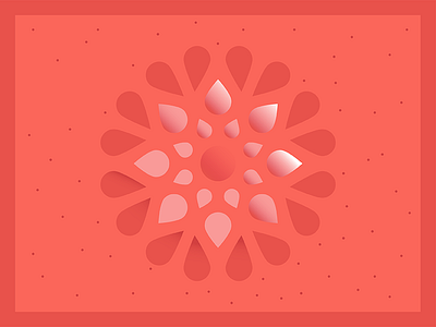 Shadow exploration abstract circle collection expansion flower illustration pattern red rounded shapes subtle vector