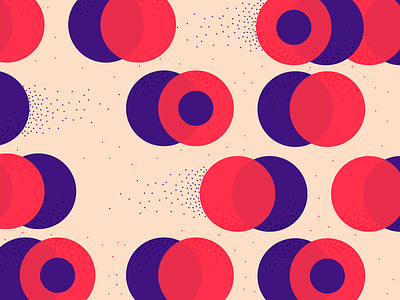 Circles in motion abstract bold circle pattern dynamic pattern flat geometric pattern illustration minimal purple red shape pattern small dots