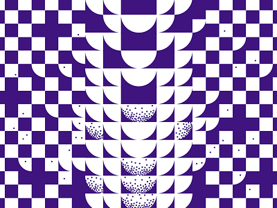 Purple spread abstract chain checkerboard dots expanding pattern geometric pattern half circle illustration minimal pattern purple shape pattern square pattern