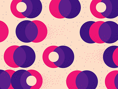 Circles in motion II bold circle pattern dynamic pattern flat geometric pattern illustration magenta minimal pink purple shape pattern small dots