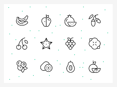 Minimal Fruit and Berry Icons