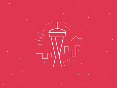 Seattle icon dots dynamic icons iconography illustration line icon location icon office icon office location icon outline icon red seattle seattle icon