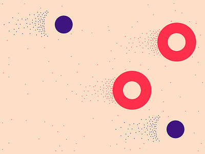 Step into the race abstract circles dynamic flat geometric illustration minimal motion pattern purple red small dots