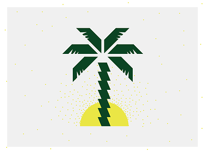 Palmtrees and sun abstract florida geometric green hawaii illustration minimal minimalism palm tree sun sunrise yellow