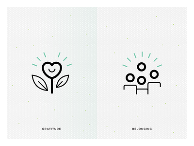 Gratitude and belonging icons
