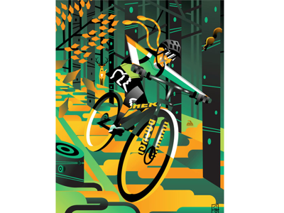 Mountain biking abstract biking digital art graphic hiking illustration illustrator lifestyle mountain biking nature outdoor s. outdoors sports vector