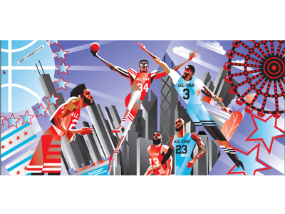 2020 Chicago all star game abstract allstar basketball chicago digital art graphic illustration sports vector