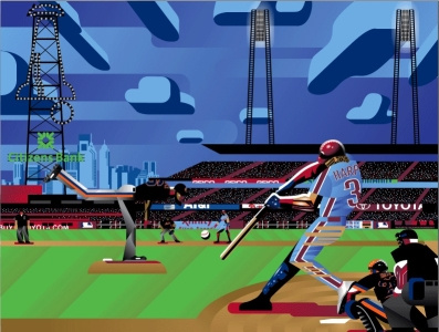 Opening day Phillies abstract baseball branding contemporary design digital art illustration illustrator mlb philadelphia philly sports