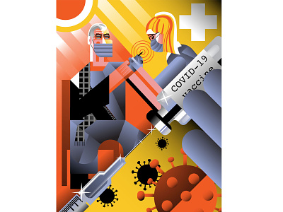 Covid-19 Vaccine 2020 abstract contemporary coronavirus covid 19 design editorial illustration illustrator vector