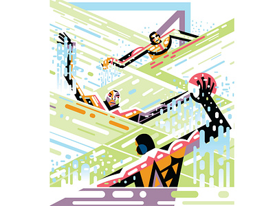 Olympic Water Polo abstract contemporary design editorial illustration illustrator logo olympics sports vector waterpolo