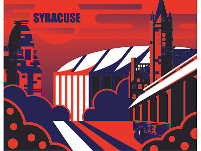 Syracuse University abstract college contemporary editorial illustration illustrator landscape logo school syracuse syracuse university university vector