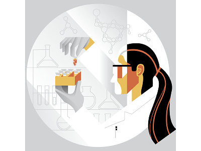 Evolving Science abstract caricature contemporary design editorial illustration illustrator logo medical pharma science technology vector