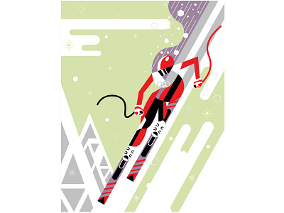 Beijing Olympics 2022 Downhill Skiing abstract contemporary design editorial illustration illustrator logo olympics skiing sports vector