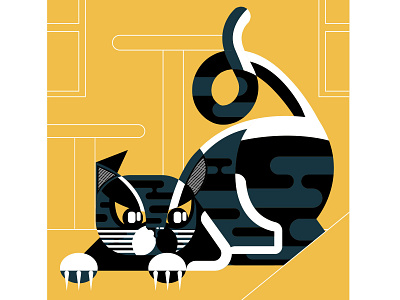 Cat Illustration for 9 lives Board Game abstract animal caricature cat contemporary design digital editorial game illustration illustrator pet vector
