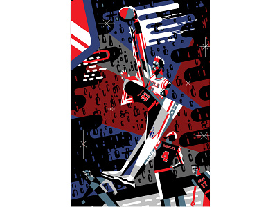 Joel Embiid abstract advertising basketball contemporary edi editorial illustration nba sports vector