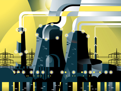 Nuclear Power abstract advertising branding contemporary design editorial energy green illustration illustrator infrastructure nuclear vector