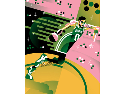Jayson Tatum Boston Celtics abstract advertising basketball boston caricature celtics contemporary design editorial illustration illustrator jayson tatum nba sports vector