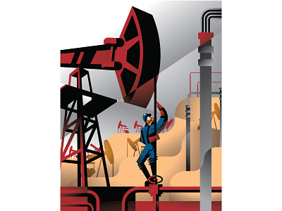Oil Infrastructure abstract contemporary design editorial energy illustration illustrator infrastructure oil politics vector