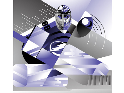 Tampa Bay Lightning NHL Playoffs abstract advertising bramding contemporary design editorial hockey illustration illustrator nhl sports vector