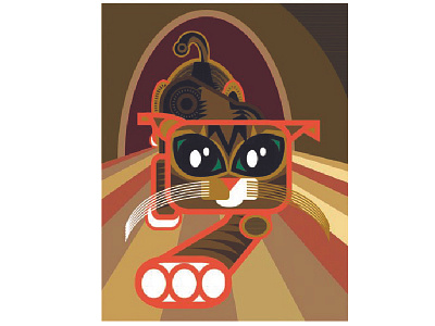 Stalking Kitty animal caricature cat contemporary graphic design illustration illustrator kitty pop