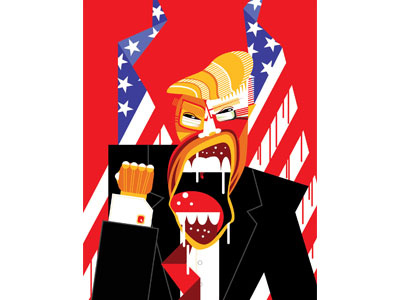 Trump Dribbble caricature politics president trump