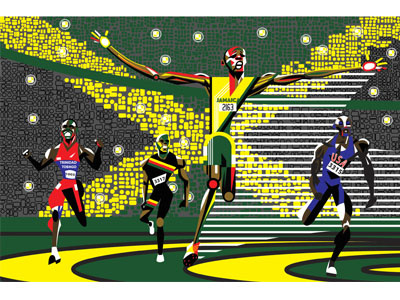 Usain Bolt caricature illustration illustrator olympics sports sprint vector