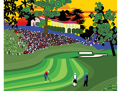 Olympus golf golf illustration landscape sports vector