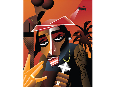 Tupac Dribbble caricature contemporary editorial graphic design hiphop illustration illustrator vector