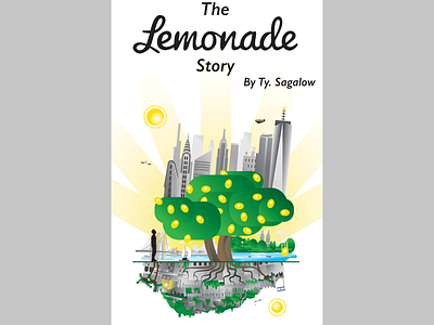 The Lemonade Story abstract book contemporary illustration landscape publishing vector