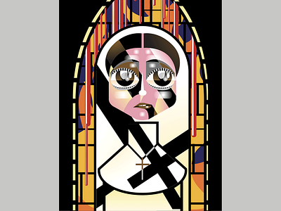 The Nun abstract caricature illustration media movie poster vector