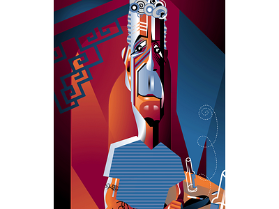 Anthony Bourdain abstract caricature contemporary illustration vector