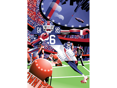 Saquon Barkkey abstract football illustration sports vector