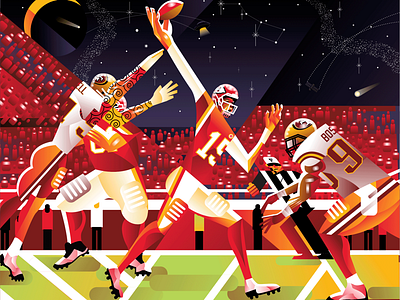 Patrick Mahomes contemporary football illustration illustrator nfl sports vector