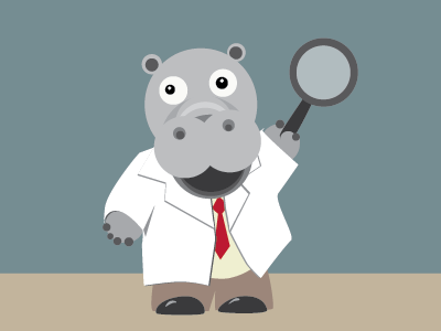 Professor Hippo hippo illustration