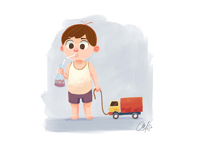 Boy and Toy children illustration