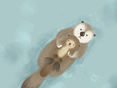 Sea Otter book children illustration sea seaotter