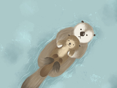 Sea Otter book children illustration sea seaotter