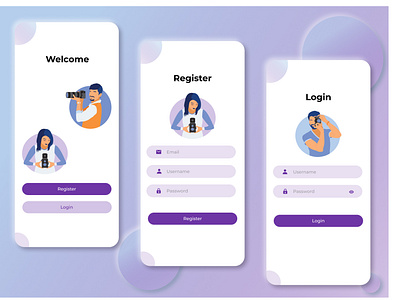 Login | Register Page app colors design figma icon illustration login register ui ux welcome