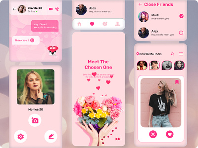 Dating App app colors dating app design figma icon illustration ui ux