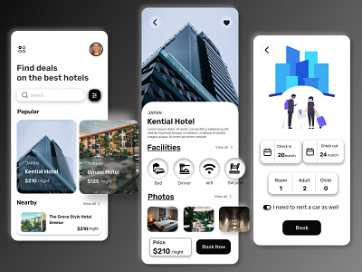 Hotel Booking Mobile Application Design-1 app colors design hotel booking icon illustration ui ux