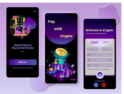 Cryptocurrency App app app design bitcoin bitcoin wallet blockchain concept crypto crypto app crypto exchange crypto wallet cryptocurrency cryptocurrency app design ethereum icon investment app mobile mobile app ui ux