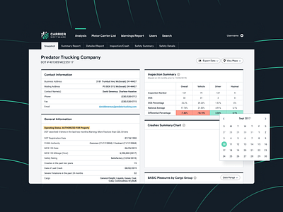 Carrier Software Solutions Interface