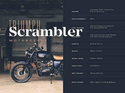 Triumph Scrambler Saturday Typography Treat branding figma font pairing motorcycle print typography