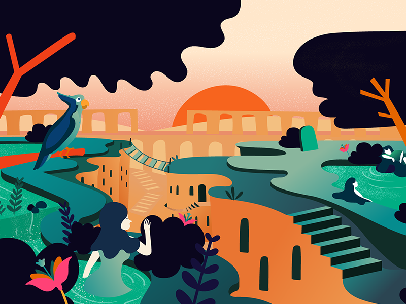 En haut du canyon color graphicdesign motiondesign illustration