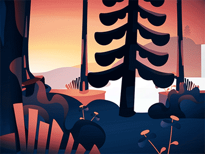 Sonate Matinale aftereffects animation design forest fox gif illustration illustrator landscape motion teey tree