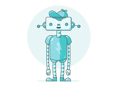 Hi i'm Plug ai blue cap illustration illustrator robot