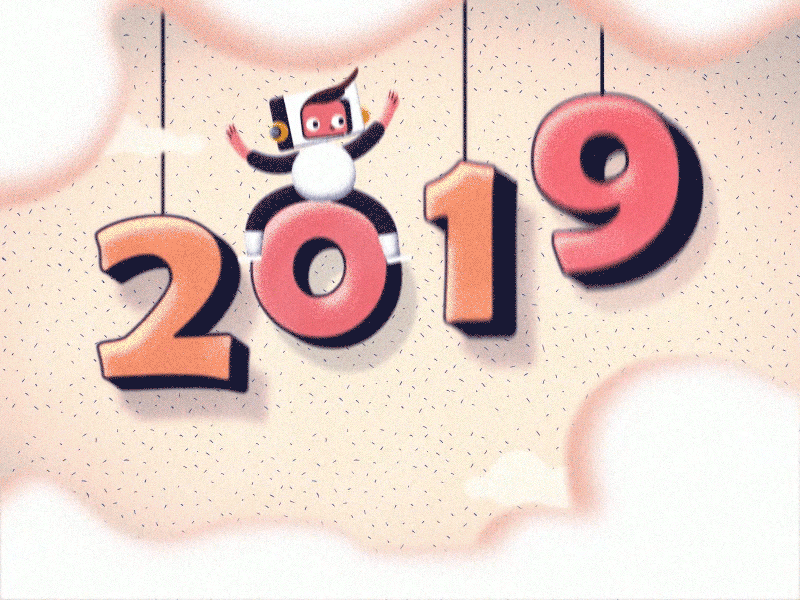 HAPPY 2019 ! 2019 animation cloud date happy new year new year nine nouvel an