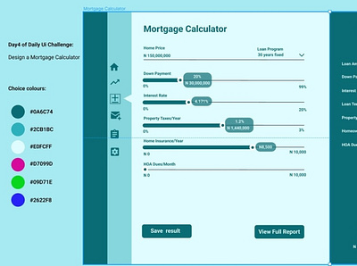 Mortgage Calculator 3d graphic design ui